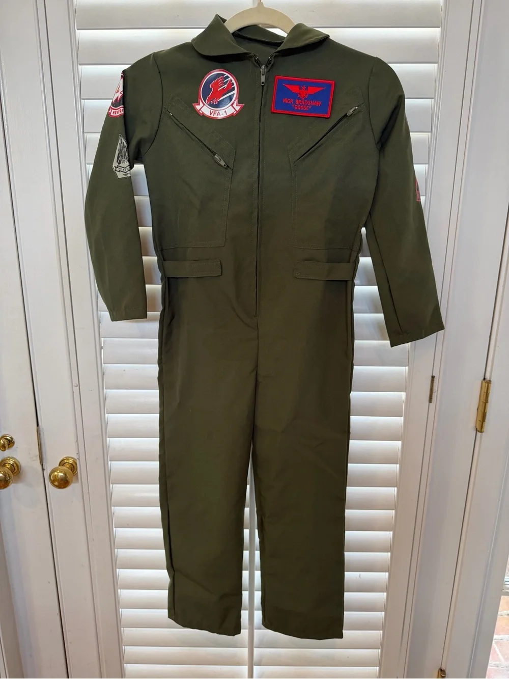 Nick Bradshaw “Goose” Pilot Flight Suit Costume Youth M Top Gun Maverick Rubies